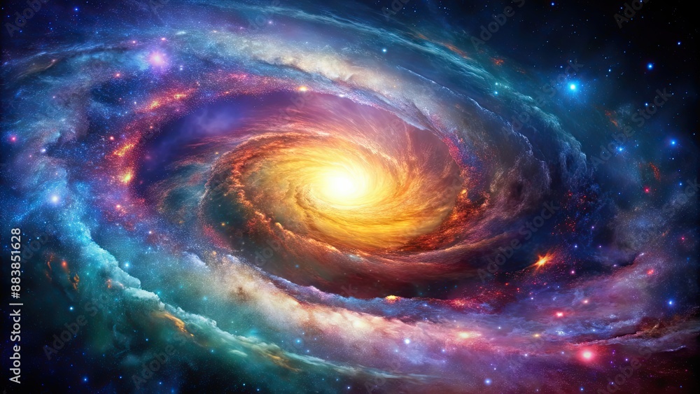 A mesmerizing photo of a stunning galaxy with vibrant colors and swirling patterns, space, stars, universe, astronomy A mesmerizing photo of a stunning galaxy with vibrant colors and swirling patterns, space, stars, universe, astronomy