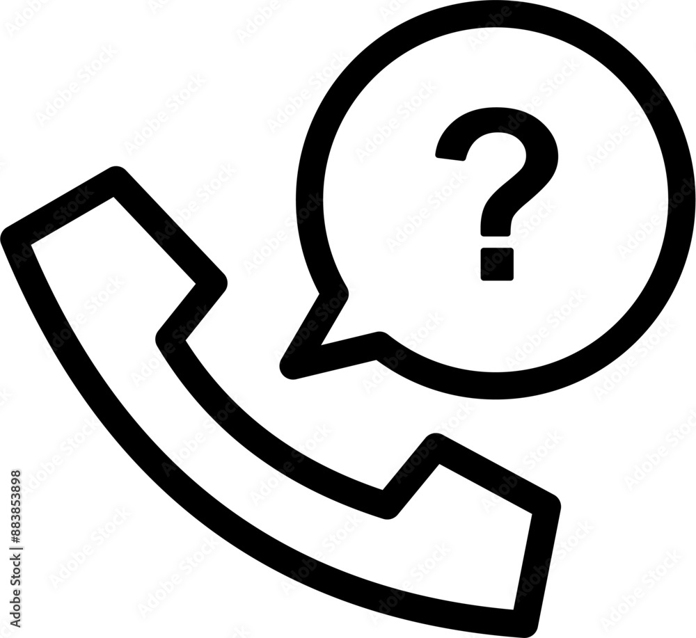 Question Call line icon Question Call line icon