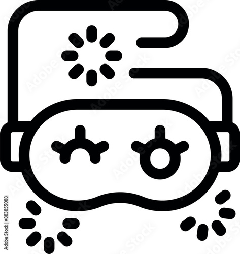 Sleep mask with loading icon representing the concept of sleep optimization