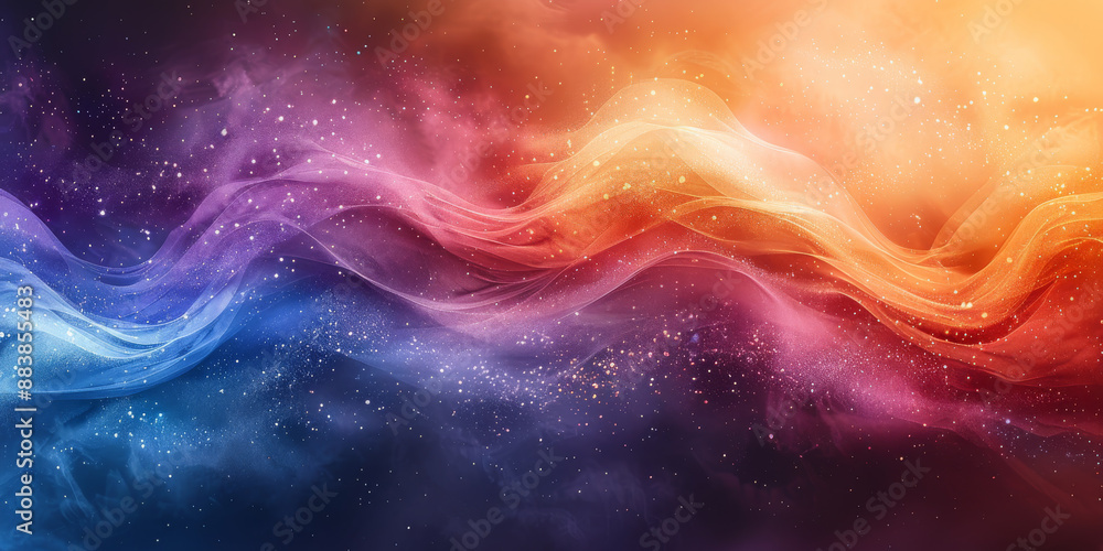 カラフルな光の背景の水彩画