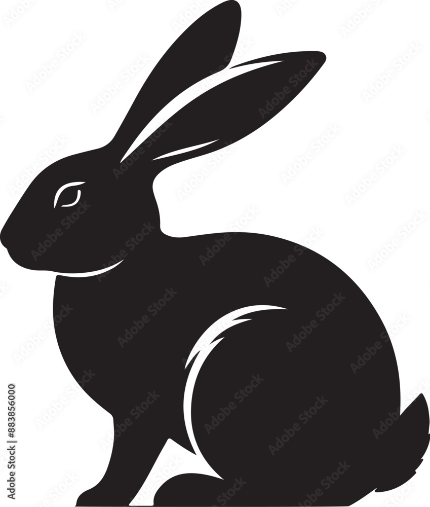 Obraz premium rabbit silhouette vector illustration