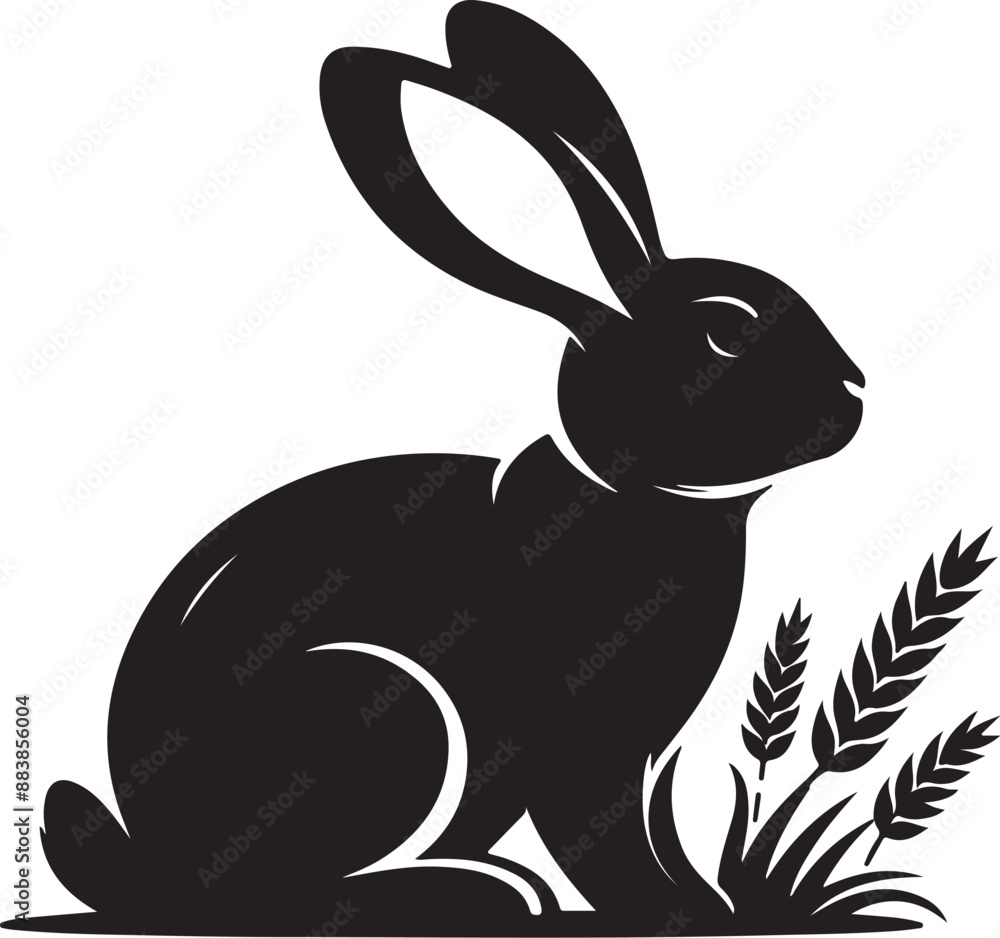 Obraz premium rabbit silhouette vector illustration