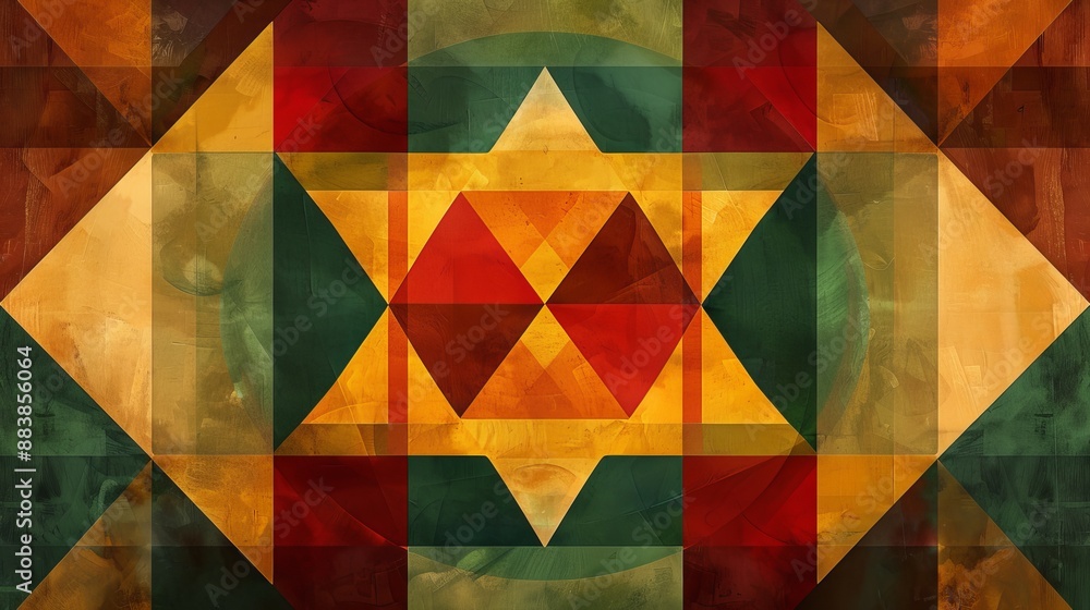 Abstract Geometric Pattern In Watercolor Style Abstract Geometric Pattern In Watercolor Style