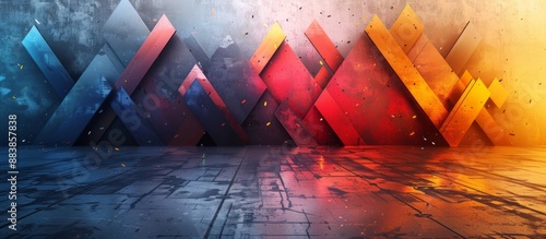 Colorful Abstract Geometric Art Installation in Modern Contemporary Style photo