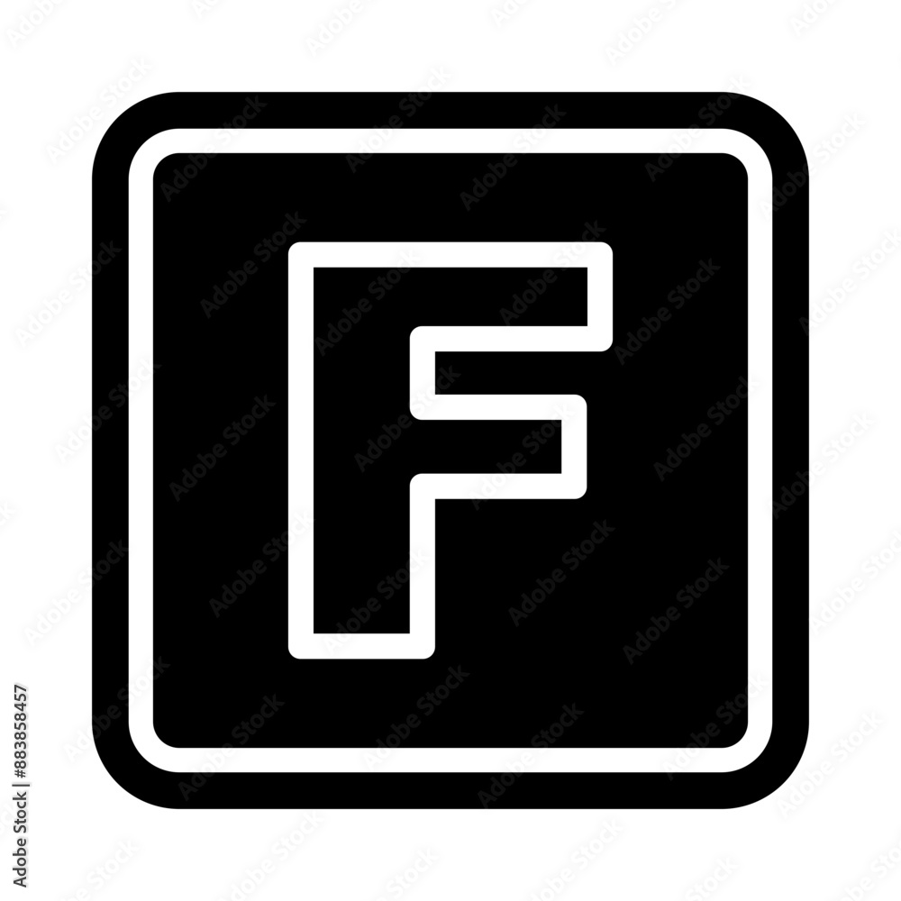 F Capital Alphabet Vector Glyph Icon Design F Capital Alphabet Vector Glyph Icon Design