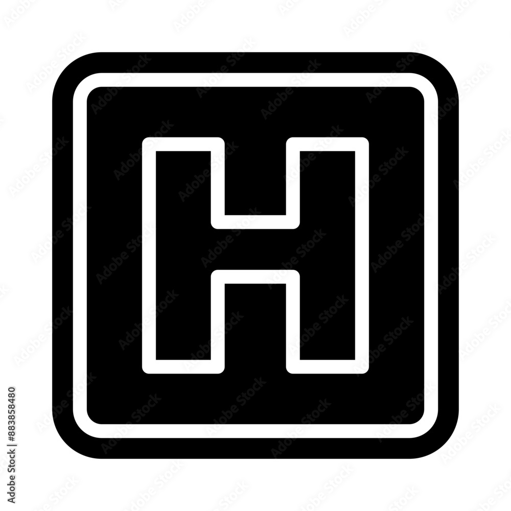 H Capital Alphabet Vector Glyph Icon Design H Capital Alphabet Vector Glyph Icon Design