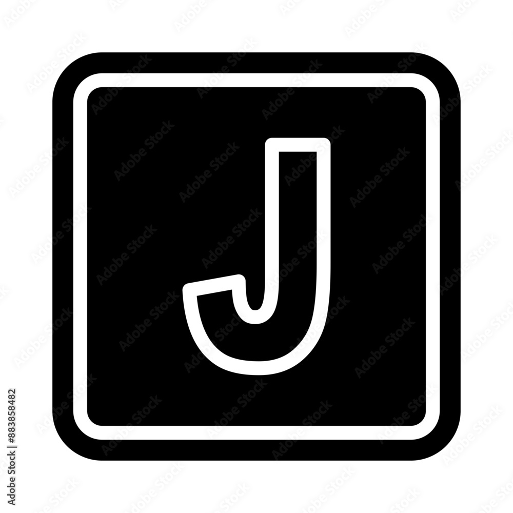 J Capital Alphabet Vector Glyph Icon Design J Capital Alphabet Vector Glyph Icon Design