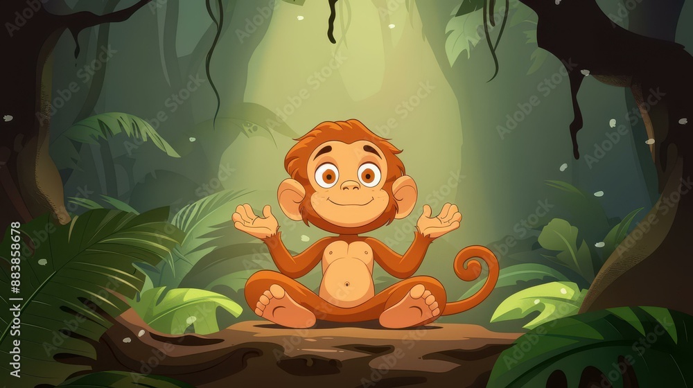 Fototapeta premium Celebrate Hanuman Jayanti with a vibrant young Hanuman character illustration.