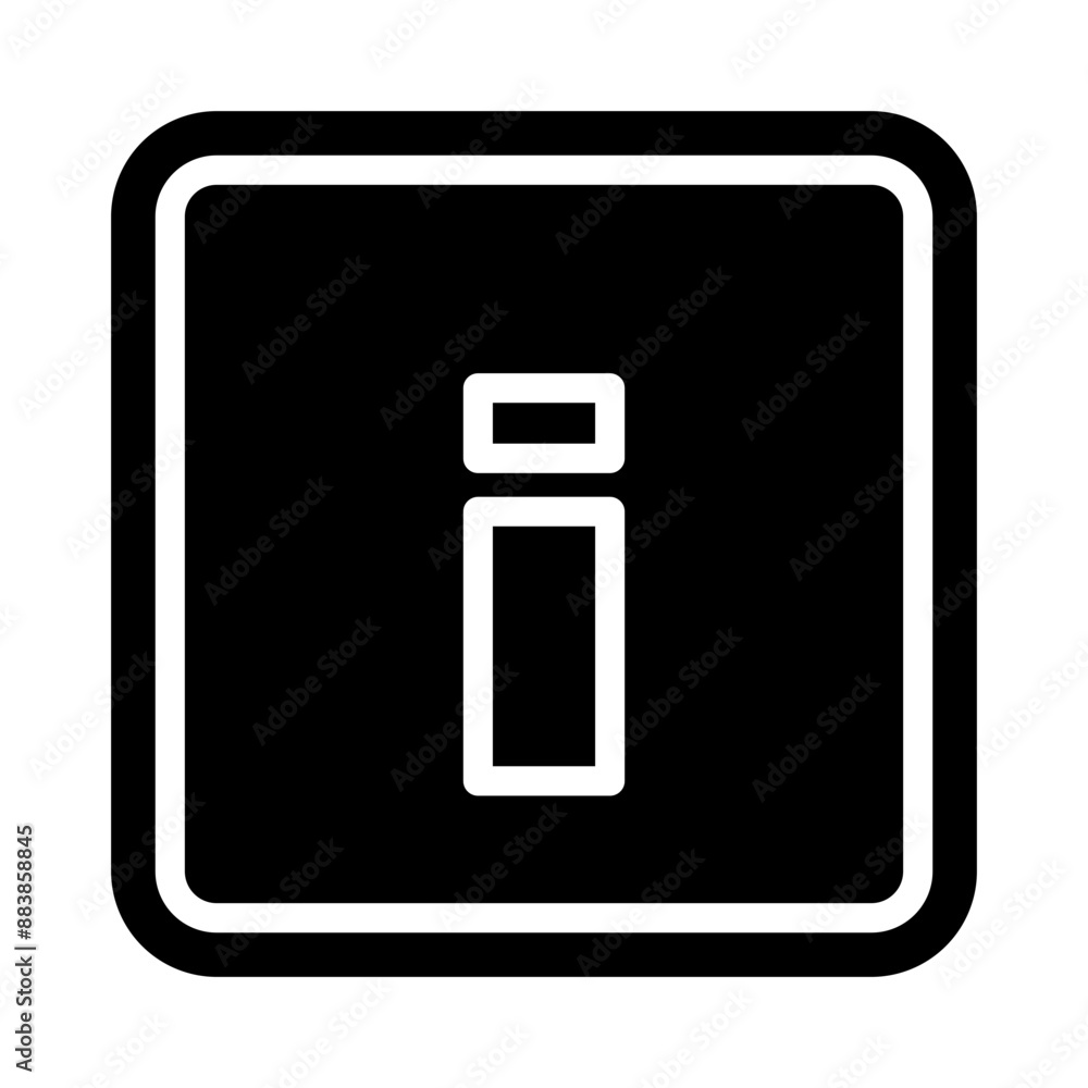 i Small Alphabet Vector Glyph Icon Design i Small Alphabet Vector Glyph Icon Design