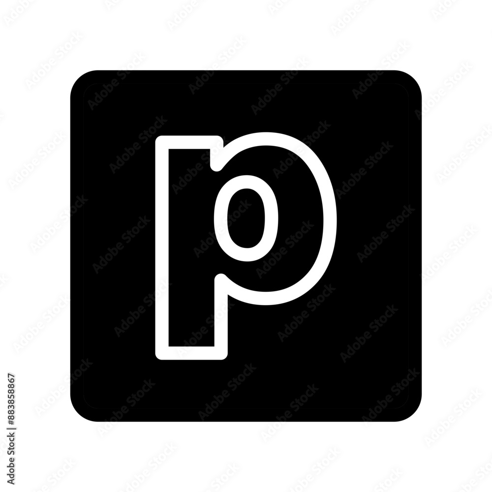 p Small Alphabet Vector Glyph Icon Design p Small Alphabet Vector Glyph Icon Design