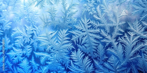Wallpaper Mural Frozen pattern on winter window, blue ice background, texture wallpaper, frozen, pattern, winter, window, blue, ice, background Torontodigital.ca