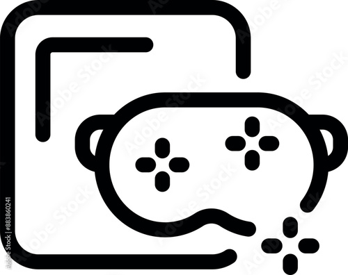 Simple icon representing the immersive world of virtual reality gaming