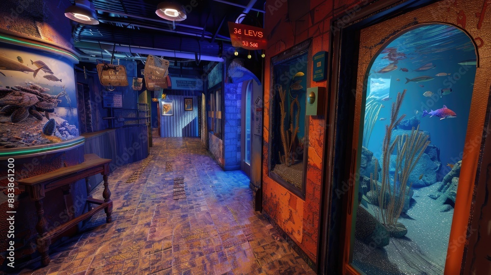 A virtual reality escape room with complex puzzles and immersive environments A virtual reality escape room with complex puzzles and immersive environments
