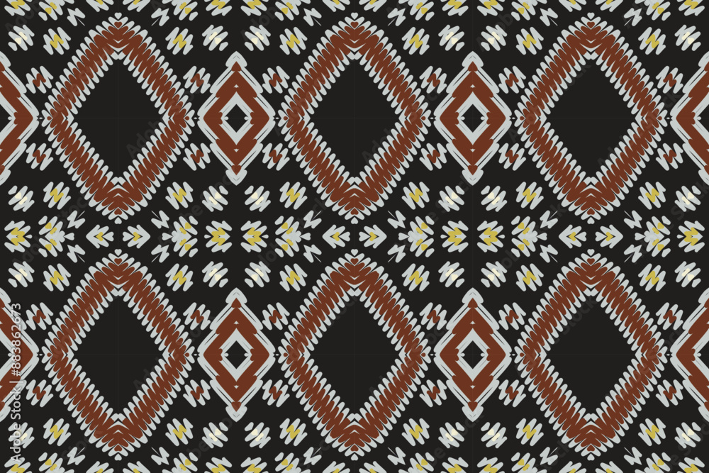 Seamless Ethnic Pattern Design. Ethnic Oriental Ikat Pattern Traditional Design. Ethnic Oriental Pattern Traditional Design for Background, Carpet, Clothing, Wrapping, Fabric, Embroidery Seamless Ethnic Pattern Design. Ethnic Oriental Ikat Pattern Traditional Design. Ethnic Oriental Pattern Traditional Design for Background, Carpet, Clothing, Wrapping, Fabric, Embroidery