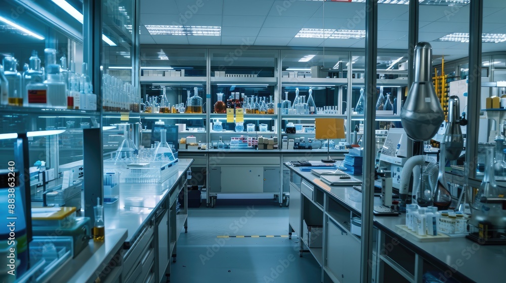 Naklejka premium An advanced material science lab researching new composites