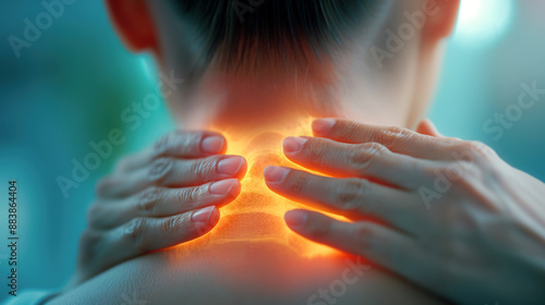 Neck Pain Relief - Woman Holding Her Neck