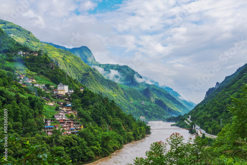 Ancient villages, rivers and natural beauty in plateau and mountainous areas of Yunnan Province, China