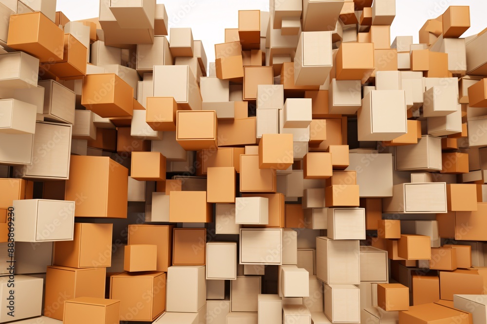 a group of boxes stacked together a group of boxes stacked together