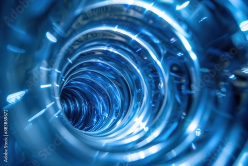 Abstract Blue Swirling Light background