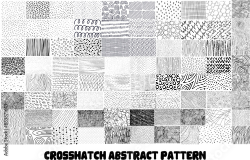 Big sprinkle crosshatch vector patterns background set. Donut pattern for celebration design. Doodle sketch vector illustration. 