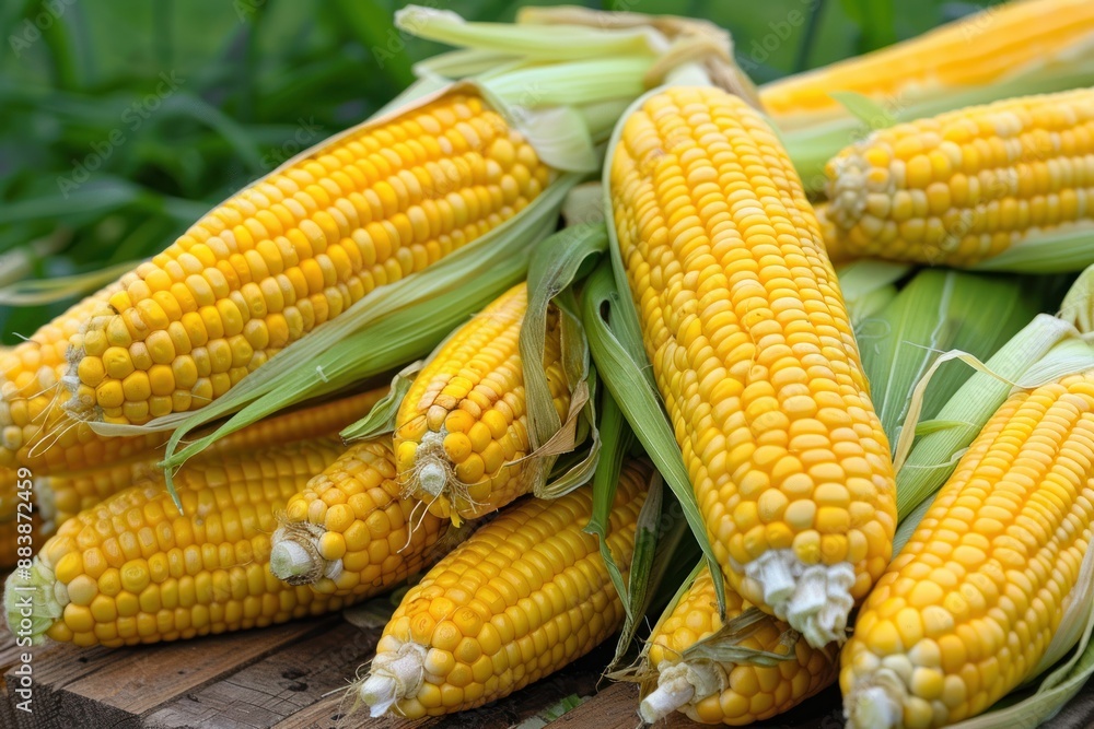 A pile of fresh yellow corn background A pile of fresh yellow corn background