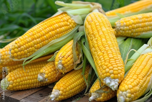 A pile of fresh yellow corn background