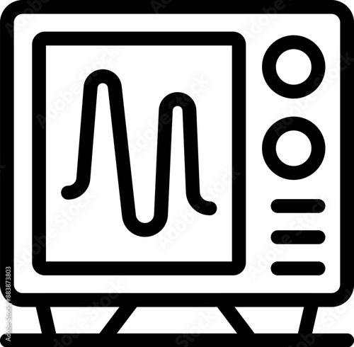 Oscilloscope displaying a sinusoidal wave, a fundamental waveform in electronics and signal processing