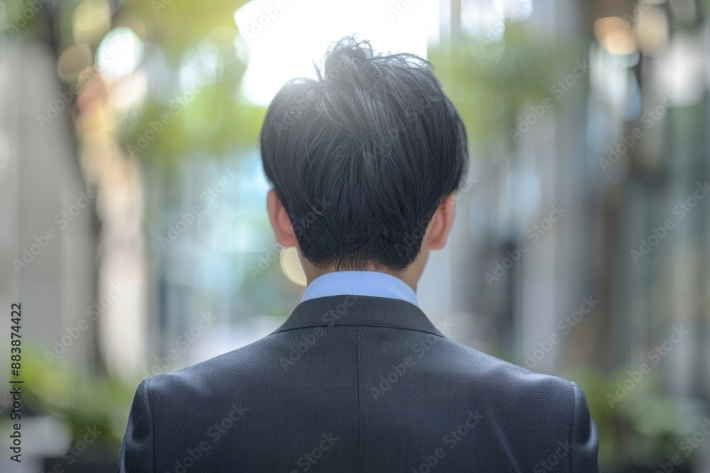 a close up back view copy space business man who is interviewing someone new job concept a close up back view copy space business man who is interviewing someone new job concept