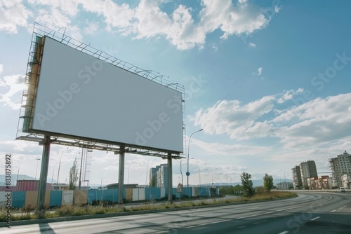 Wallpaper Mural A large blank billboard on a highway can be used for advertising, banners and posters Torontodigital.ca