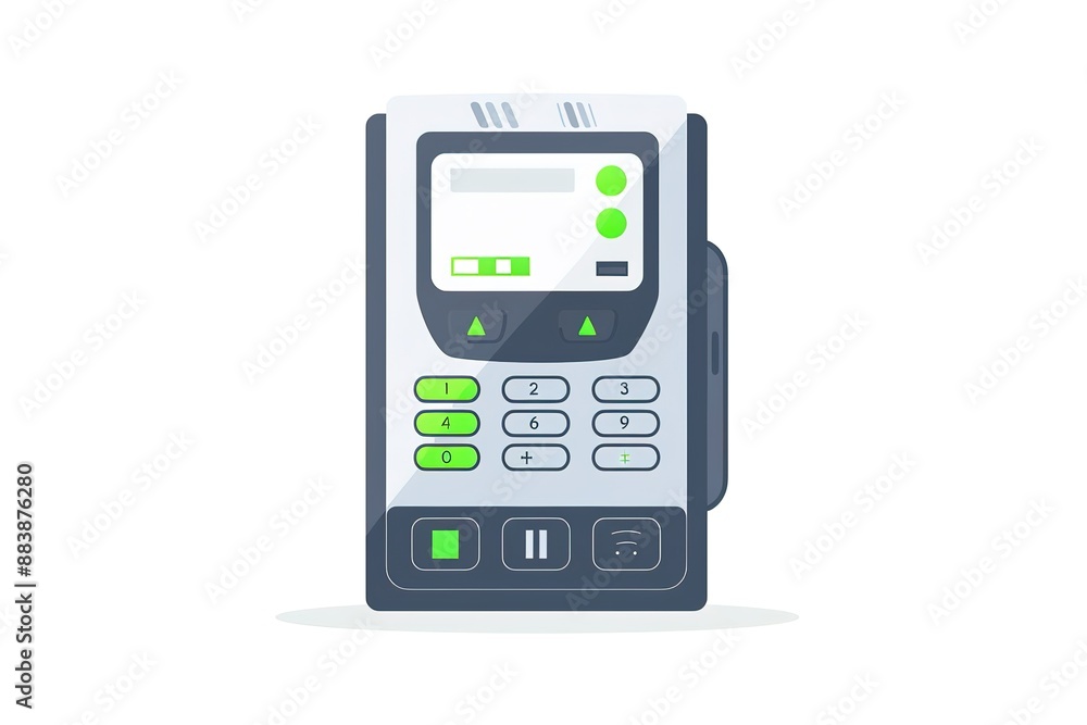 Payment terminal engraving sketch hand drawn color raster illustration. Scratch board style imitation. Hand drawn image. Payment terminal engraving sketch hand drawn color raster illustration. Scratch board style imitation. Hand drawn image.