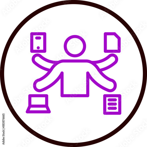 Multitask Vector Line Purple Circle Black