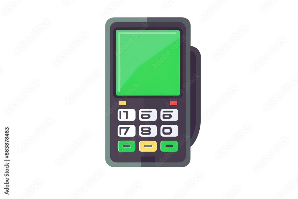 Payment terminal with thermal paper for receipt isolated on white Payment terminal with thermal paper for receipt isolated on white