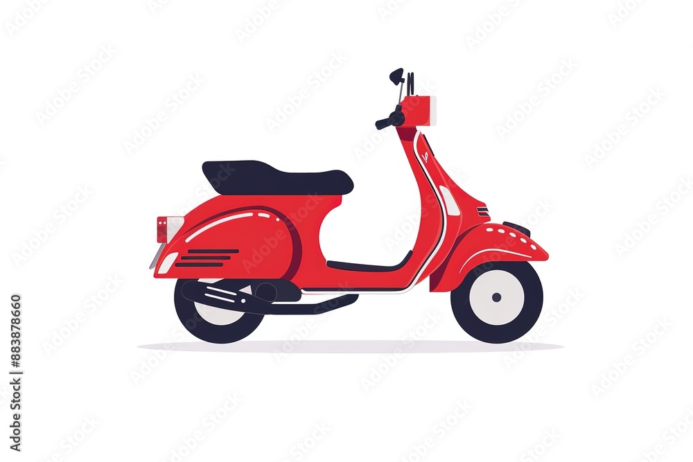 Red scooter isolated. Red scooter isolated.
