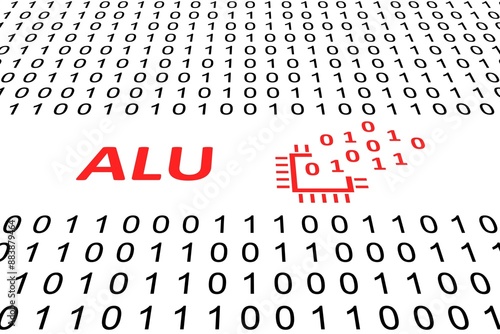 Foto ALU concept binary code 3d illustration