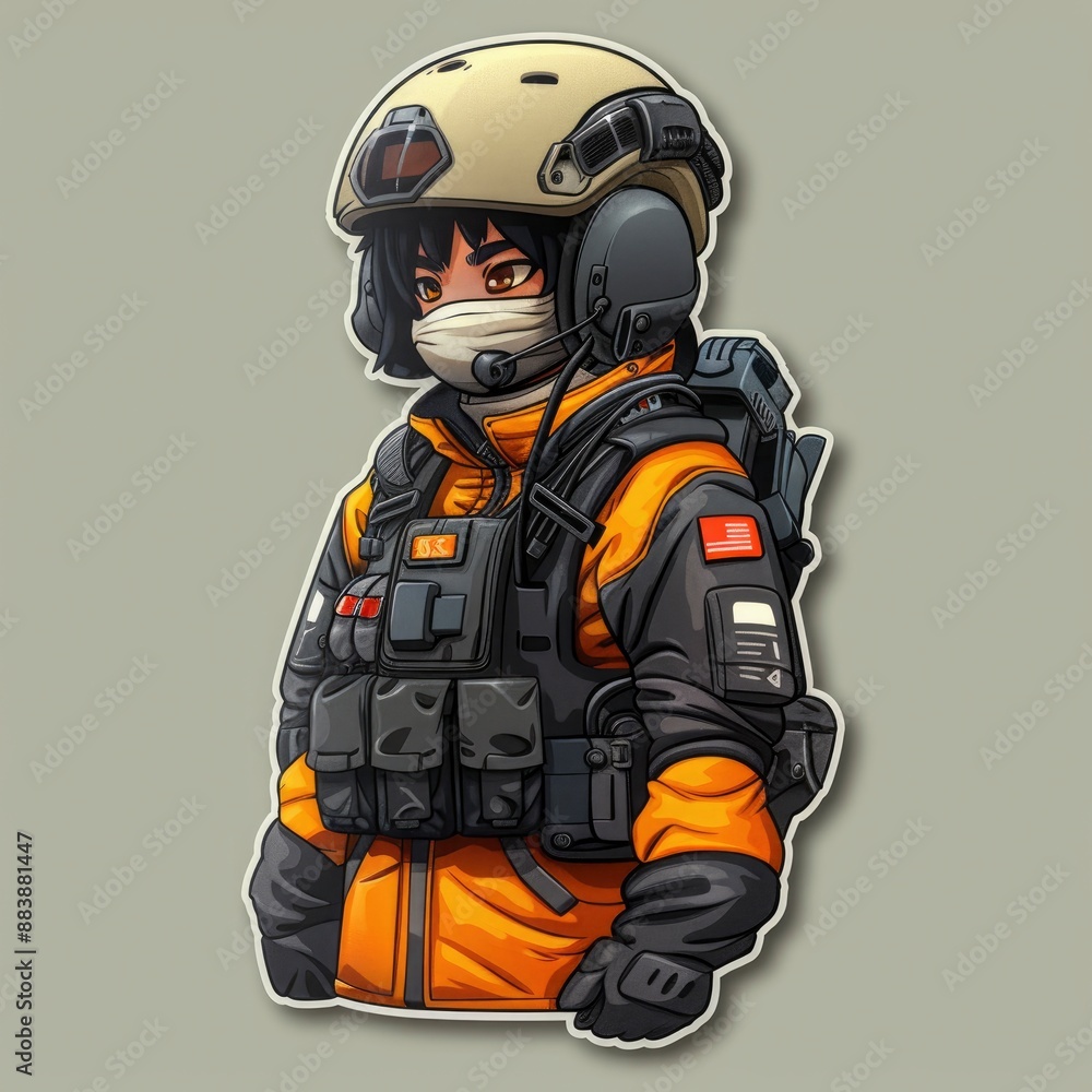 A mouse in a painter's outfit sticker, full body, artistic gear, sticker art design A mouse in a painter's outfit sticker, full body, artistic gear, sticker art design
