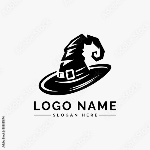 magic witch hat vector logo