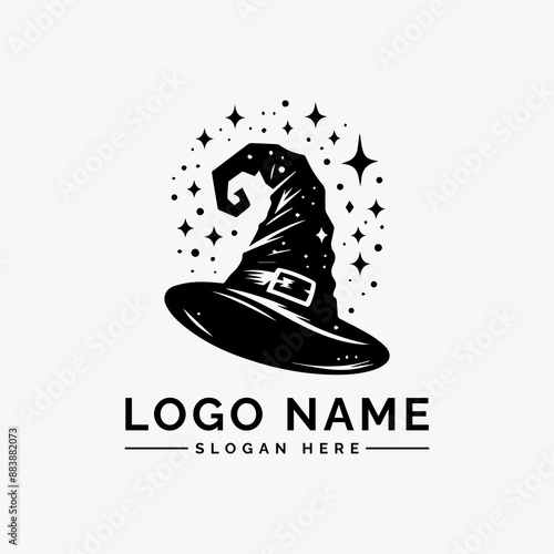 magic witch hat vector logo