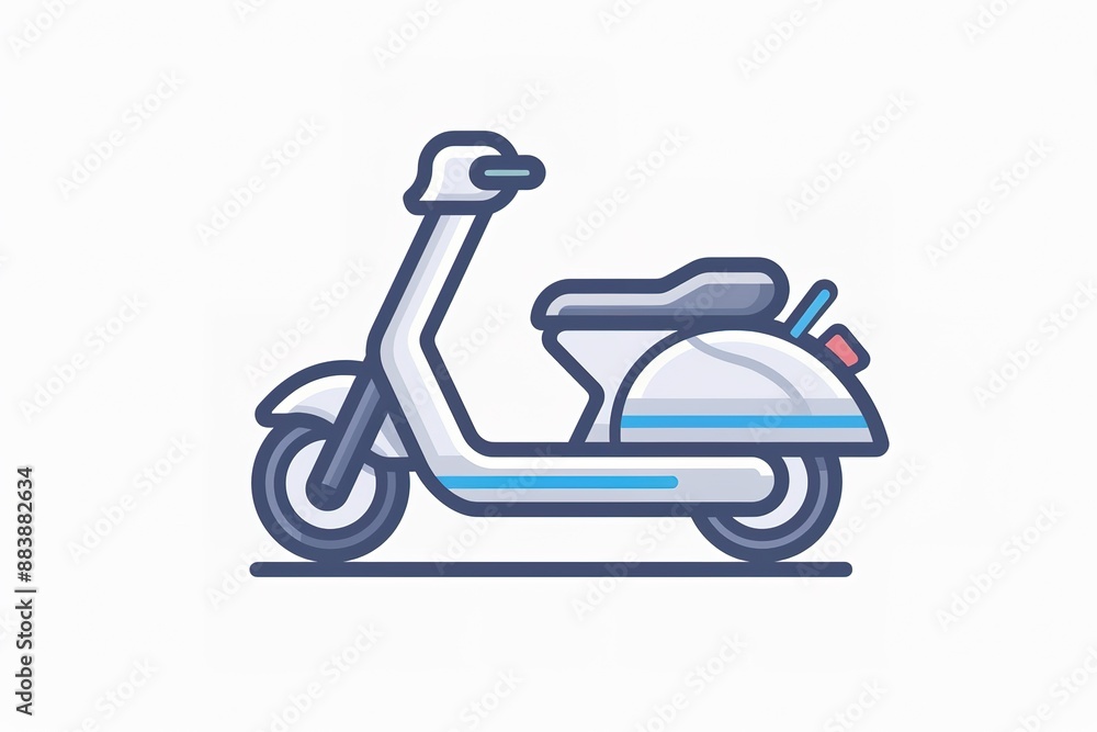 Scooter in flat style. Illustrations of retro little motorcycle. Scooter in flat style. Illustrations of retro little motorcycle.