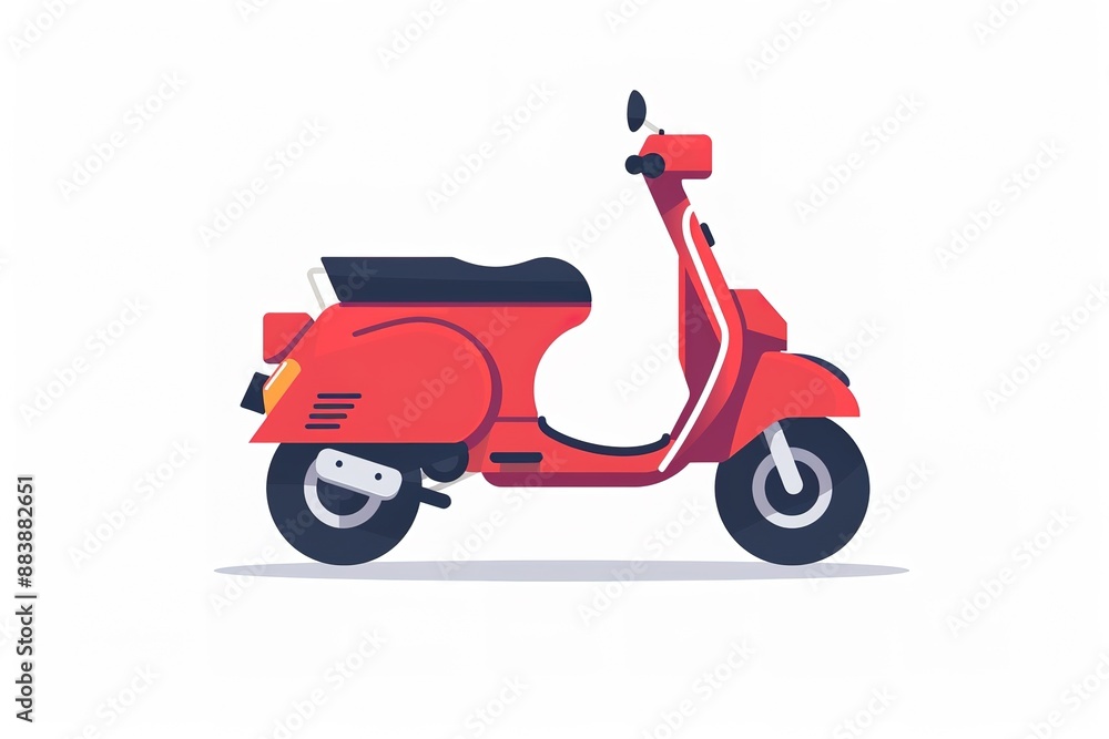 Scooter in flat style. Illustrations of retro little motorcycle. Scooter in flat style. Illustrations of retro little motorcycle.