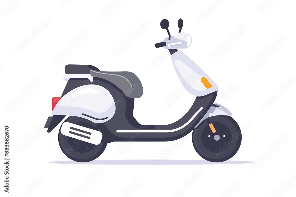 Scooter in flat style. Illustrations of retro little motorcycle. Scooter in flat style. Illustrations of retro little motorcycle.
