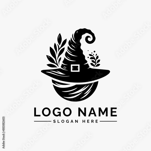 magic witch hat vector logo