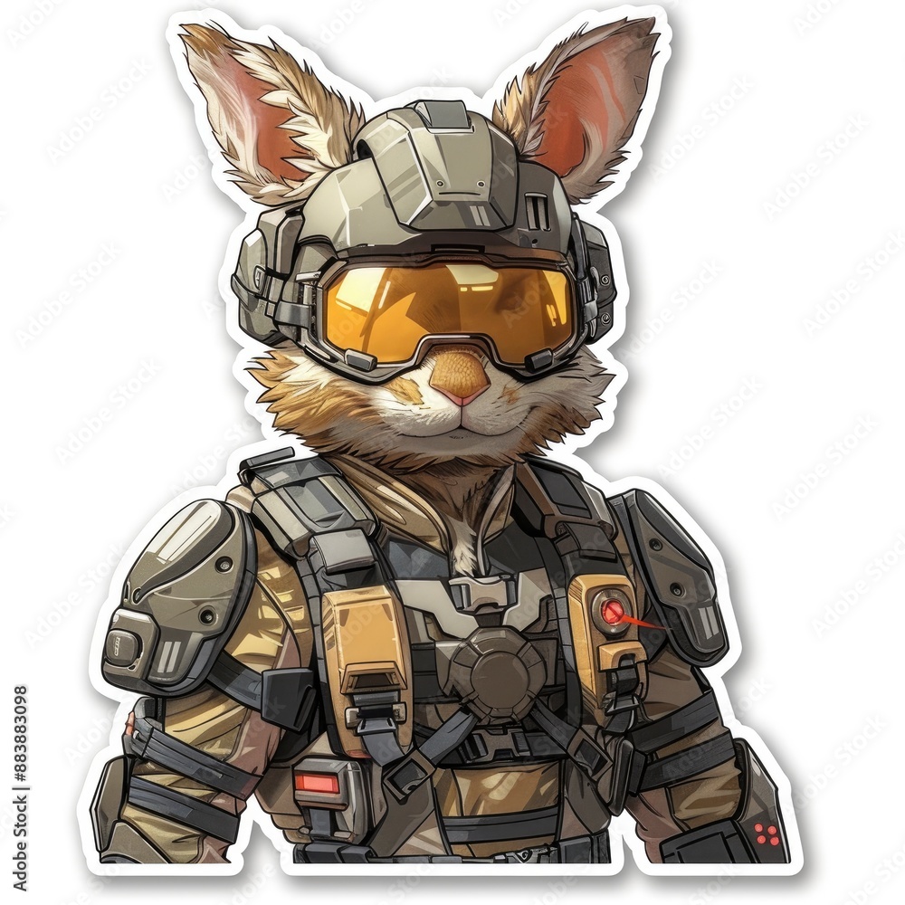 A rabbit in a superhero cape sticker, full body, heroic gear, sticker art design A rabbit in a superhero cape sticker, full body, heroic gear, sticker art design