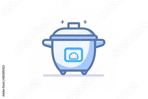 Rice cooker isolated. Flat design icon illustration.