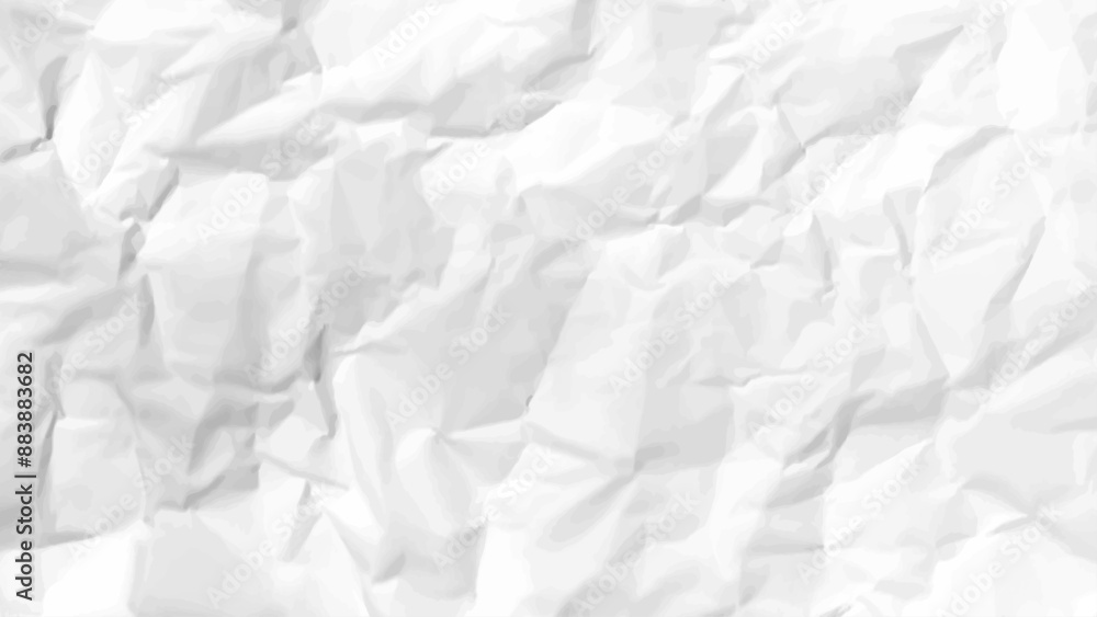 Fototapeta premium White crumpled paper abstract background texture