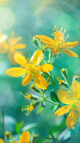 St. John's Wort Extract Boosting Mood and Health, Herbal Supplement Concept photo