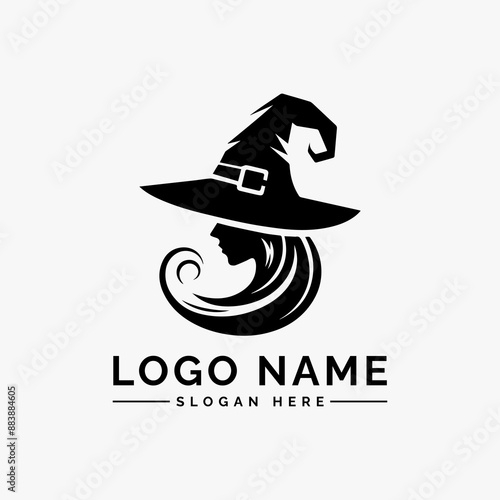 magic witch hat vector logo