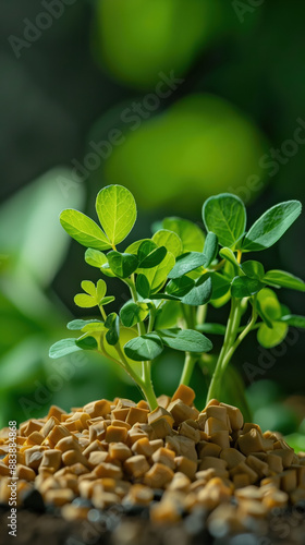 Fenugreek Benefits for Lactation Support and Healthy Breastfeeding in Developing Health Concept photo