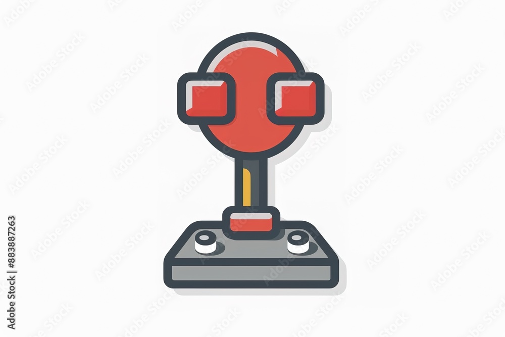 Retro video game joystick flat icon, Retro video game joystick flat icon,