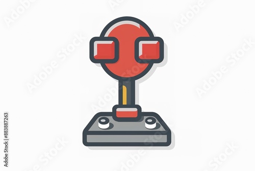 Retro video game joystick flat icon,