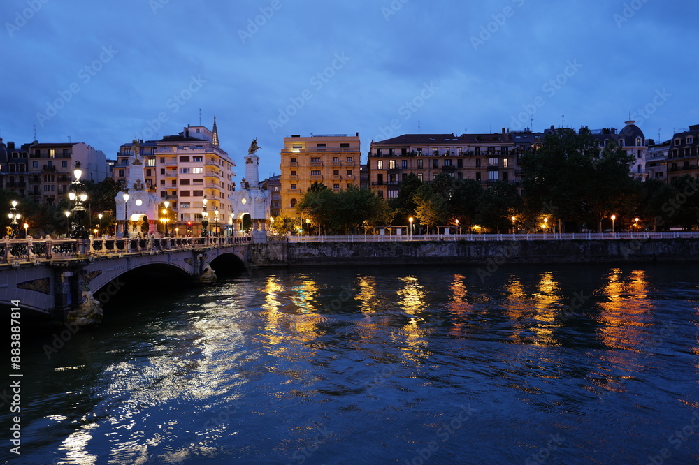Urumea river flowing through San Sebastian, Spain Urumea river flowing through San Sebastian, Spain